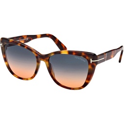 Tom Ford NORA FT 0937 Blonde Havana/Blue Shaded 57/17/140 women Sunglasses