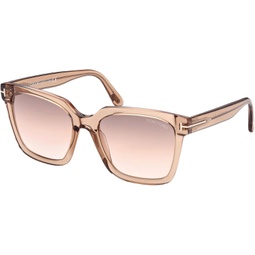 Tom Ford SELBY FT 0952 Transparent Light Brown/Brown Shaded 55/19/140 women Sunglasses