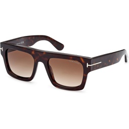 Tom Ford FAUSTO FT 0711 Dark Havana/Light Brown Shaded 53/20/145 unisex Sunglasses