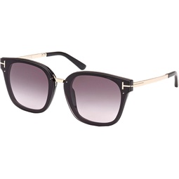 Tom Ford PHILIPPA-02 FT 1014 Shiny Black/Grey Shaded 68/11/140 women Sunglasses