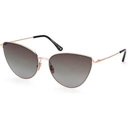 Tom Ford Sunglasses FT 1005 Anais- 02 28B Shiny Rose Gold, t Logo/Gradient S