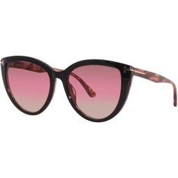 Sunglasses Tom Ford FT 0915 Isabella- 02 05F Shiny Black & Pink Havana/Gradien