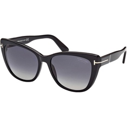 Sunglasses Tom Ford FT 0937 Nora 01D Shiny Black/Polarized Gradient Smoketopal
