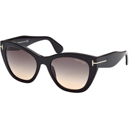 Tom Ford CARA FT 0940 Shiny Black/Grey Brown Shaded 56/20/140 unisex Sunglasses