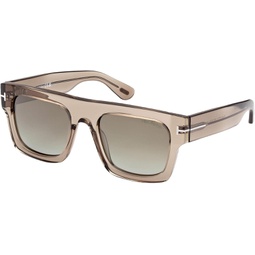 Tom Ford FAUSTO FT 0711 Transparent Brown/Green 53/20/145 unisex Sunglasses