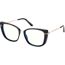 Eyeglasses Tom Ford FT 5816 -B 001 Shiny Black, Rose Goldt Logo/Blue Block Le