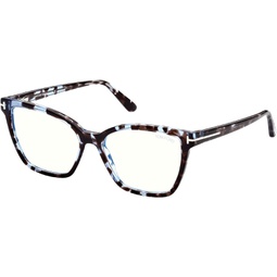 Tom Ford FT 5812-B BLUE BLOCK Blue Havana/Blue Filter 53/15/140 women Eyewear Frame