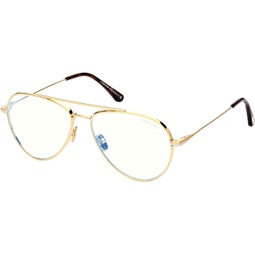 Eyeglasses Tom Ford FT 5800 -B 030 Shiny Deep Gold, Vintage Havana,t Logo/B