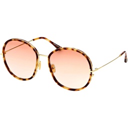 Tom Ford HUNTER-02 FT 0946 Blonde Havana/Burgundy Orange Shaded 58/18/140 women Sunglasses