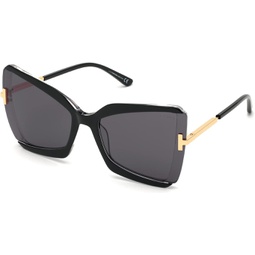 Tom Ford Gia FT0766 Square Sunglasses for Women + BUNDLE With Designer iWear Eyewear Kit