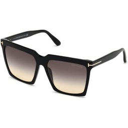 Tom Ford Sabrina FT0764 Square Sunglasses for Women + BUNDLE With Designer iWear Eyewear Kit