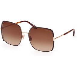 Tom Ford RAPHAELA FT 1006 Shiny Dark Brown/Brown Shaded 60/18/135 women Sunglasses