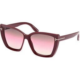 Sunglasses Tom Ford FT 0920 Scarlet- 02 69F Shiny Burgundy/Gradient Brown, Pin