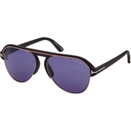 Tom Ford MARSHALL FT 0929 Matte Black/Blue 58/16/145 unisex Sunglasses