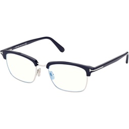 Eyeglasses Tom Ford FT 5801 -B 090 Solid Navy Blue, Shine Palladoum,t Logo/B