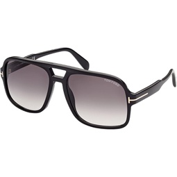 Tom Ford FALCONER-02 FT0884 Shiny Black/Grey Shaded 60/18/140 unisex Sunglasses