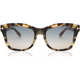 Sunglasses Tom Ford FT 0614 Lauren- 02 55B Shiny Tortoise, Rose Gold T Logo/Smo