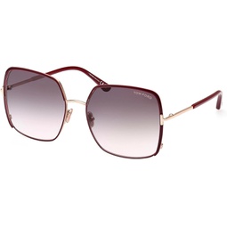 Tom Ford Sunglasses FT 1006 Raphaela 69W Shiny Rose Gold, t Logo/Gradient Sm