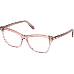 Tom Ford - FT5619-B55072 Shiny Pink Square Women Eyeglasses - 55mm