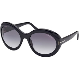 Tom Ford LIYA-02 FT 0918 Shiny Black/Grey Shaded 60/21/135 women Sunglasses