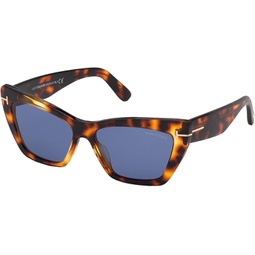 Tom Ford WYATT FT 0871 Havana/Blue 56/15/140 women Sunglasses