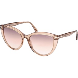 Tom Ford ISABELLA-02 FT 0915 Transparent Light Brown/Brown Pink 56/18/140 women Sunglasses
