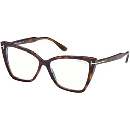 Tom Ford Eyeglasses FT 5844 -B 052 Matte Havana aA€AoetaA€ Logo