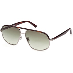 Tom Ford MAXWELL FT 1019 Shiny Light Ruthenium Olive/Green Shaded 59/13/140 unisex Sunglasses
