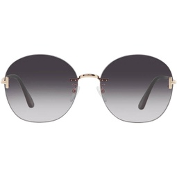 Tom Ford Grey Gradient Round Ladies Sunglasses FT0896-K 28B 63