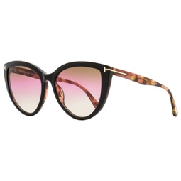 womens cat eye sunglasses tf915 isabella-02 05f black/rose havana 56mm