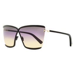 womens square sunglasses tf936 elle-02 01b black/gold 71mm