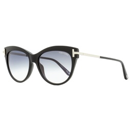womens cat eye sunglasses tf821 kira 01b black/palladium 56mm