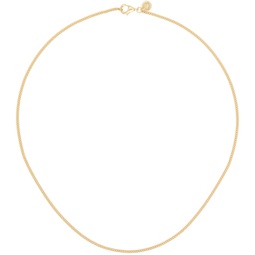 Gold Curb Chain Slim Necklace 232762M145057