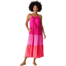 Tommy Bahama Color-Block Midi Tiered Dress