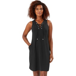 Womens Tommy Bahama Color-Block Lace-Up Spa Dress