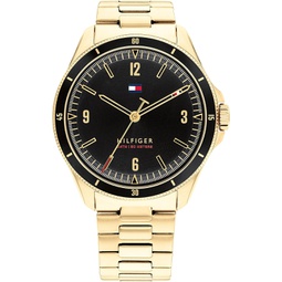 Tommy Hilfiger Mens Quartz Stainless Steel and Link Bracelet Watch, Color: Gold (Model: 1791903)