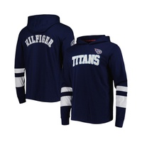 Mens Navy White Tennessee Titans Alex Long Sleeve Hoodie T-shirt