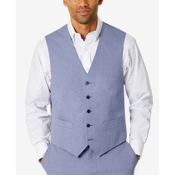 Mens Modern-Fit TH Flex Stretch Chambray Suit Separate Vest