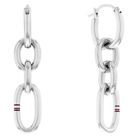 Womens Silver-Tone Stainless Steel Chain Earring