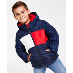 Toddler and Little Boys Pieced Puffer Jacket