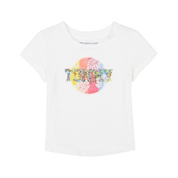 Toddler Girls Surf Stiched Sequin Logo Graphic T-Shirt