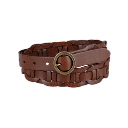 Womens Woven Leather Linked Casual Belt
