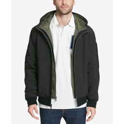 Soft-Shell Hooded Bomber Jacket with Bib