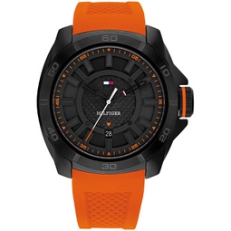 Mens Orange Silicone Watch 46mm