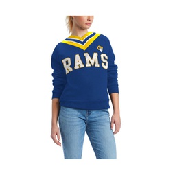 Womens Royal Los Angeles Rams Heidi V-Neck Pullover Sweatshirt