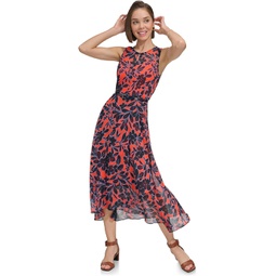 Womens Tommy Hilfiger Sleeveless Floral Midi Dress