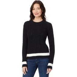 Womens Tommy Hilfiger Crew Neck Cable Sweater