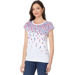 Womens Tommy Hilfiger Short Sleeve Ditsy Floral Ombre Tee