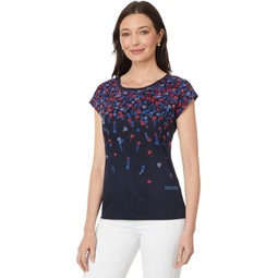 Womens Tommy Hilfiger Short Sleeve Ditsy Floral Ombre Tee