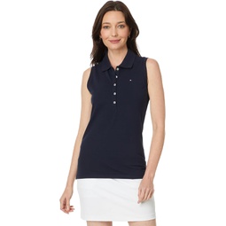 Womens Tommy Hilfiger Sleeveless Solid Polo